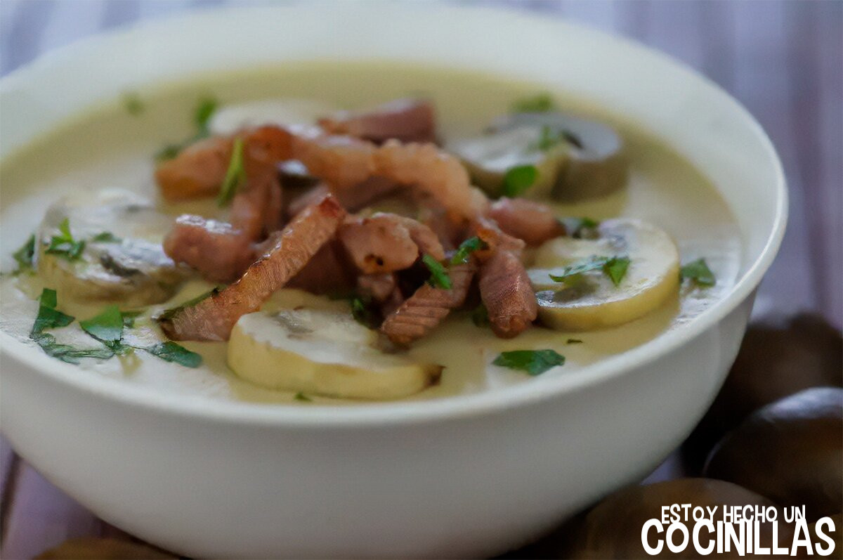 Crema de champiñones y castañas