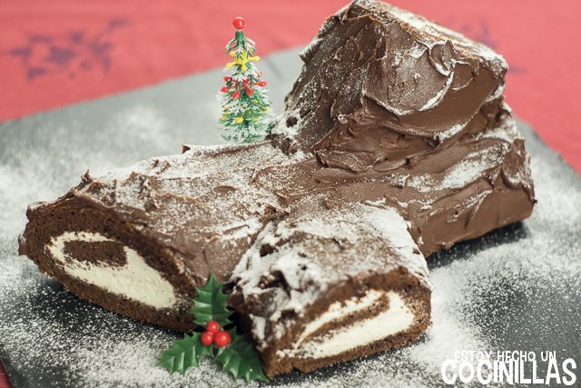 Receta de tronco de Navidad de chocolate y nata