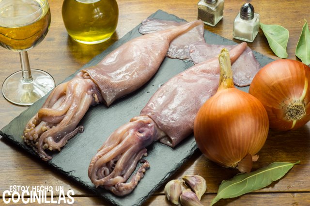 Calamares encebollados (ingredientes)