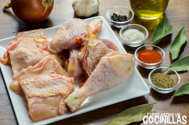 Pollo al horno troceado (ingredientes)
