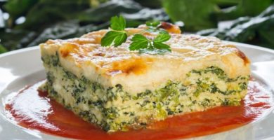 Lasaña de espinacas y ricotta