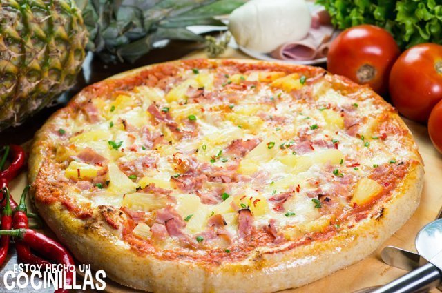Receta de pizza hawaiana o pizza piña mejor que la de la pizzería