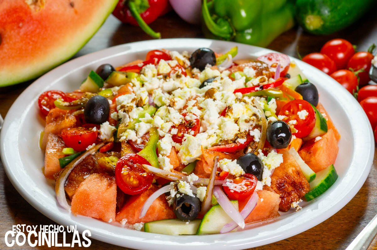 Receta de ensalada de sandía y queso feta