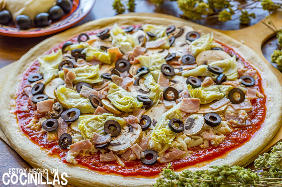 Receta pizza con alcachofa