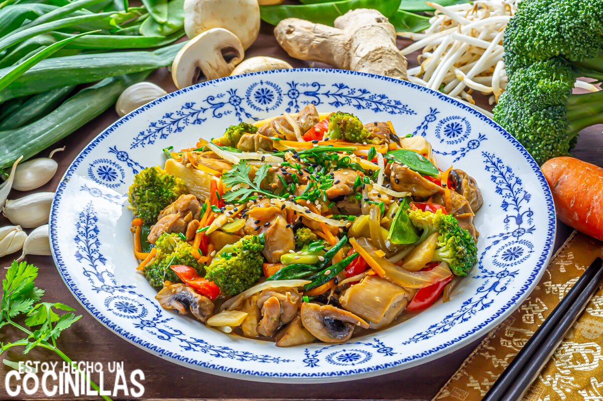 Chop suey de pollo (wok de verduras con pollo)