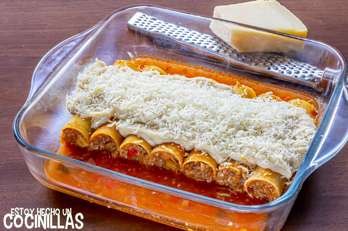 Canelones de manitas antes de hornear