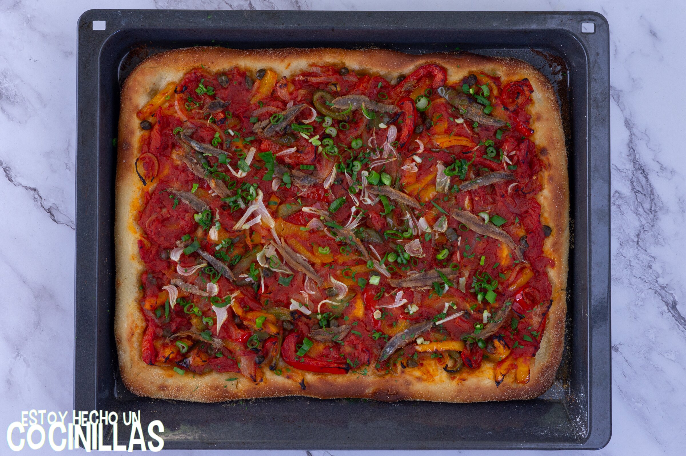 Cómo hacer coca de pimientos y anchoas