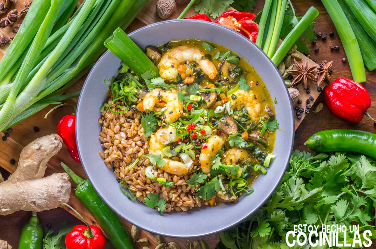 Curry de langostinos