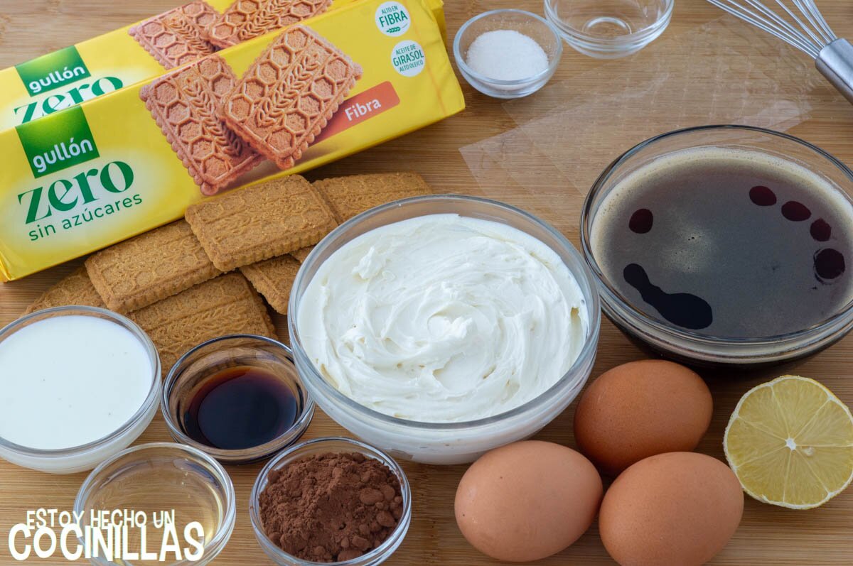Ingredientes del tiramisú sin azúcar