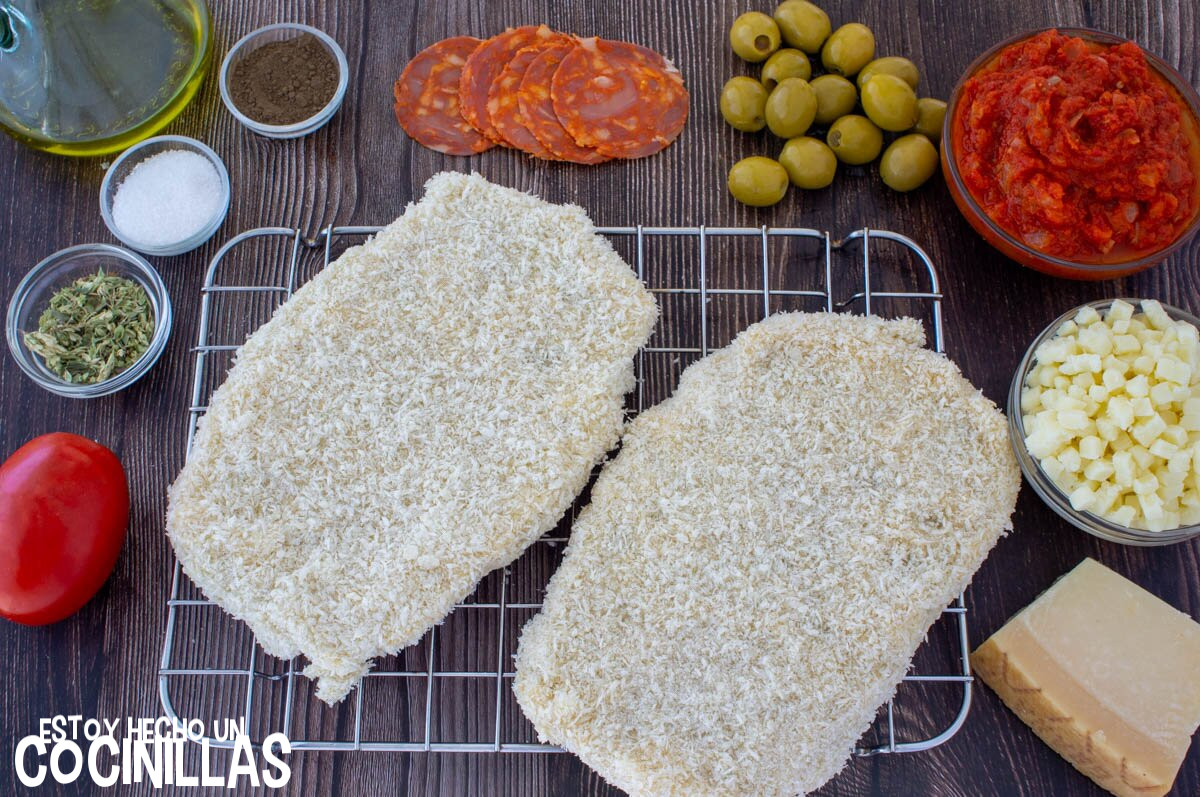 Ingredientes de la milanesa a la pizza