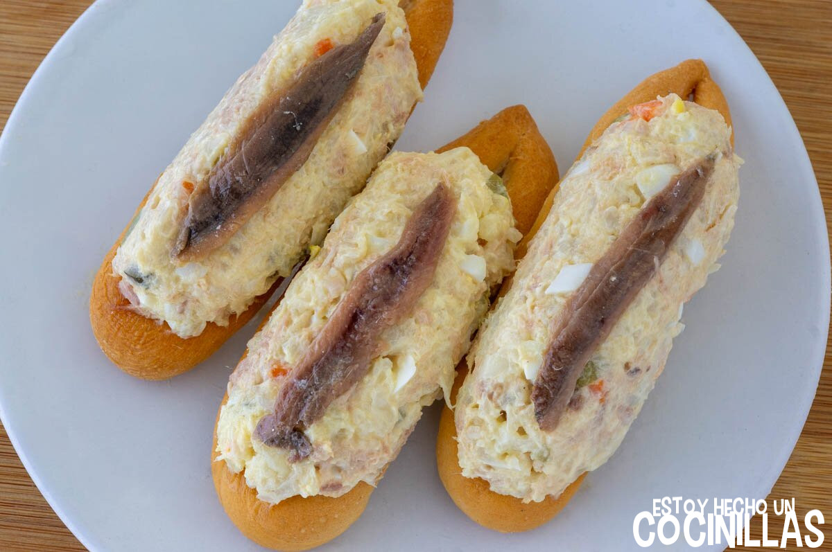 Marineras hechas con rosquillas de pan caseras