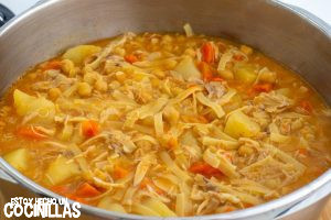 Cómo hacer garbanzos con babetas y pollo