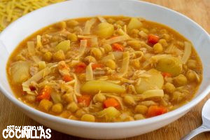 Garbanzos con babetas y pollo