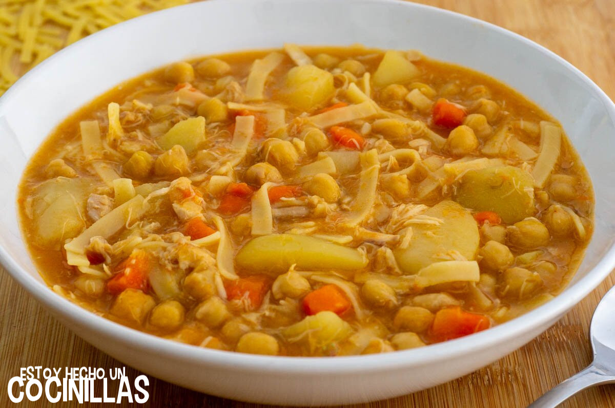 Garbanzos con babetas y pollo