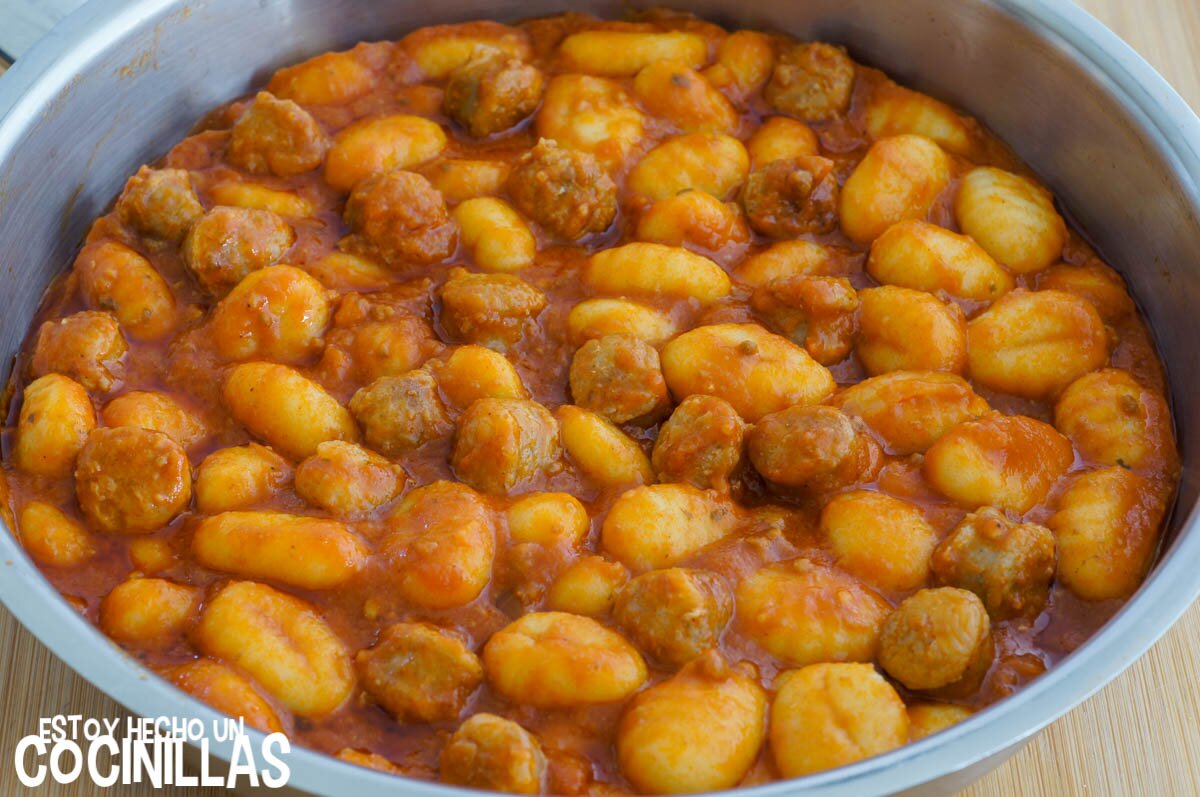Receta de ñoquis con salchichas