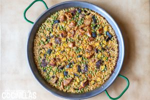 Arroz con pollo y calabacín