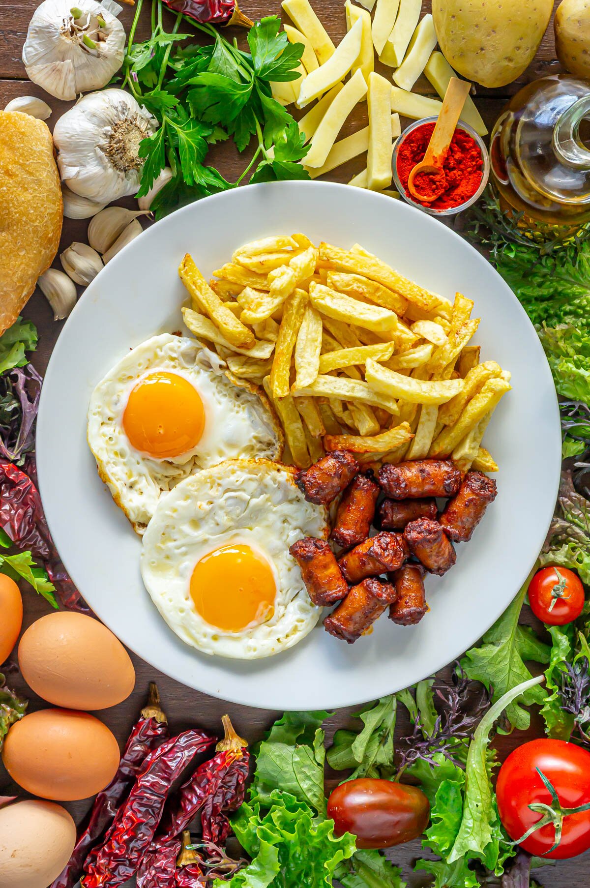 Huevos fritos con chistorra (receta)