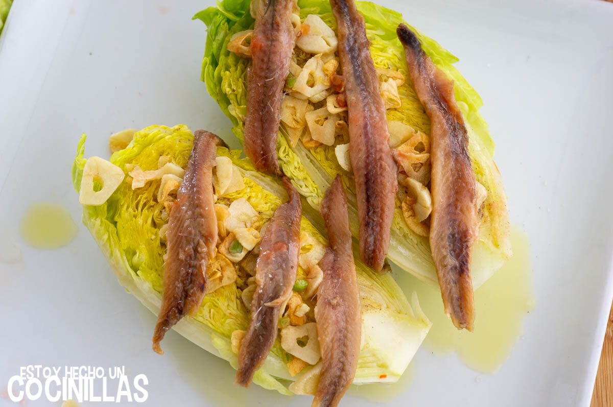 Cogollos con anchoa receta