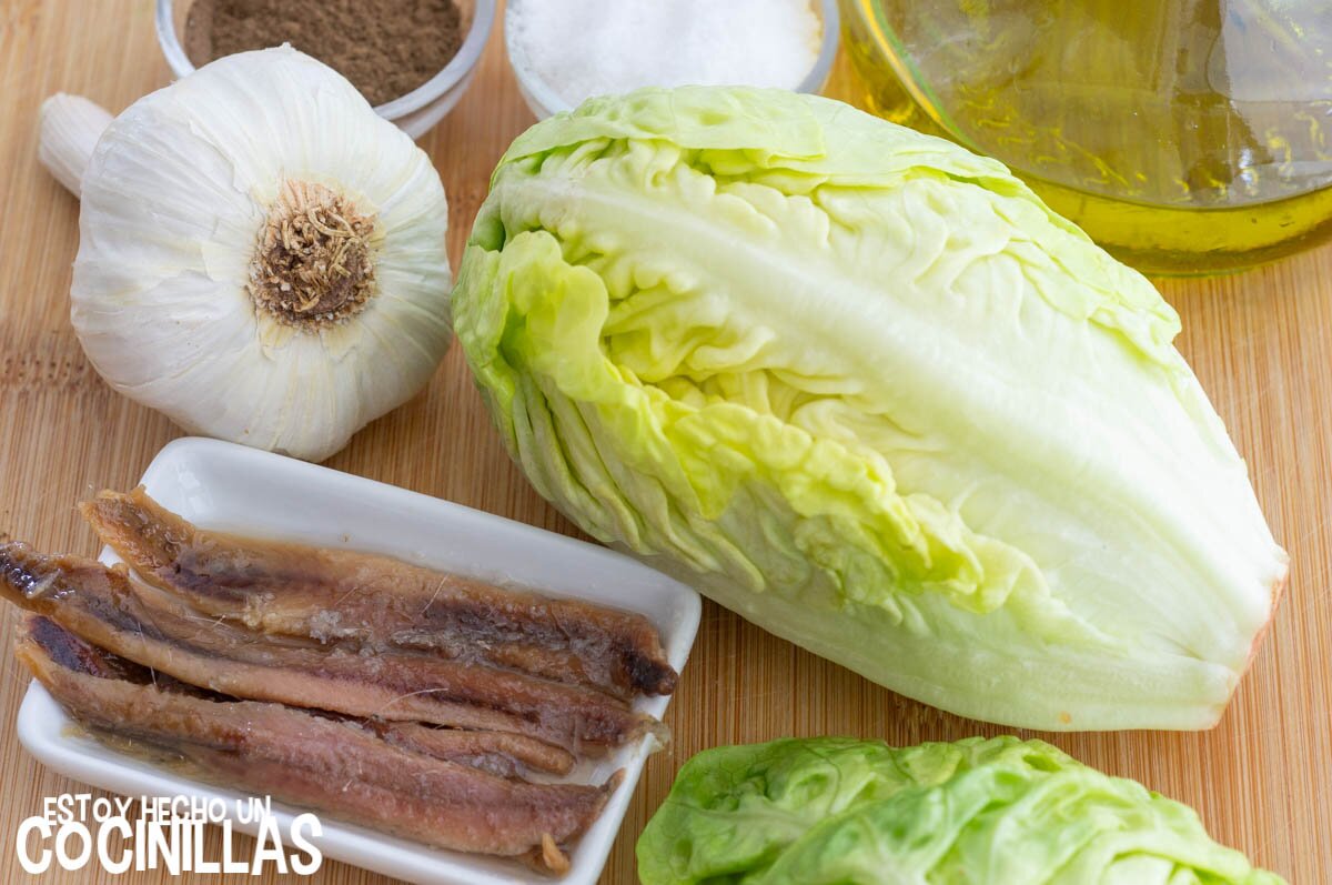 Ingredientes cogollos con anchoas