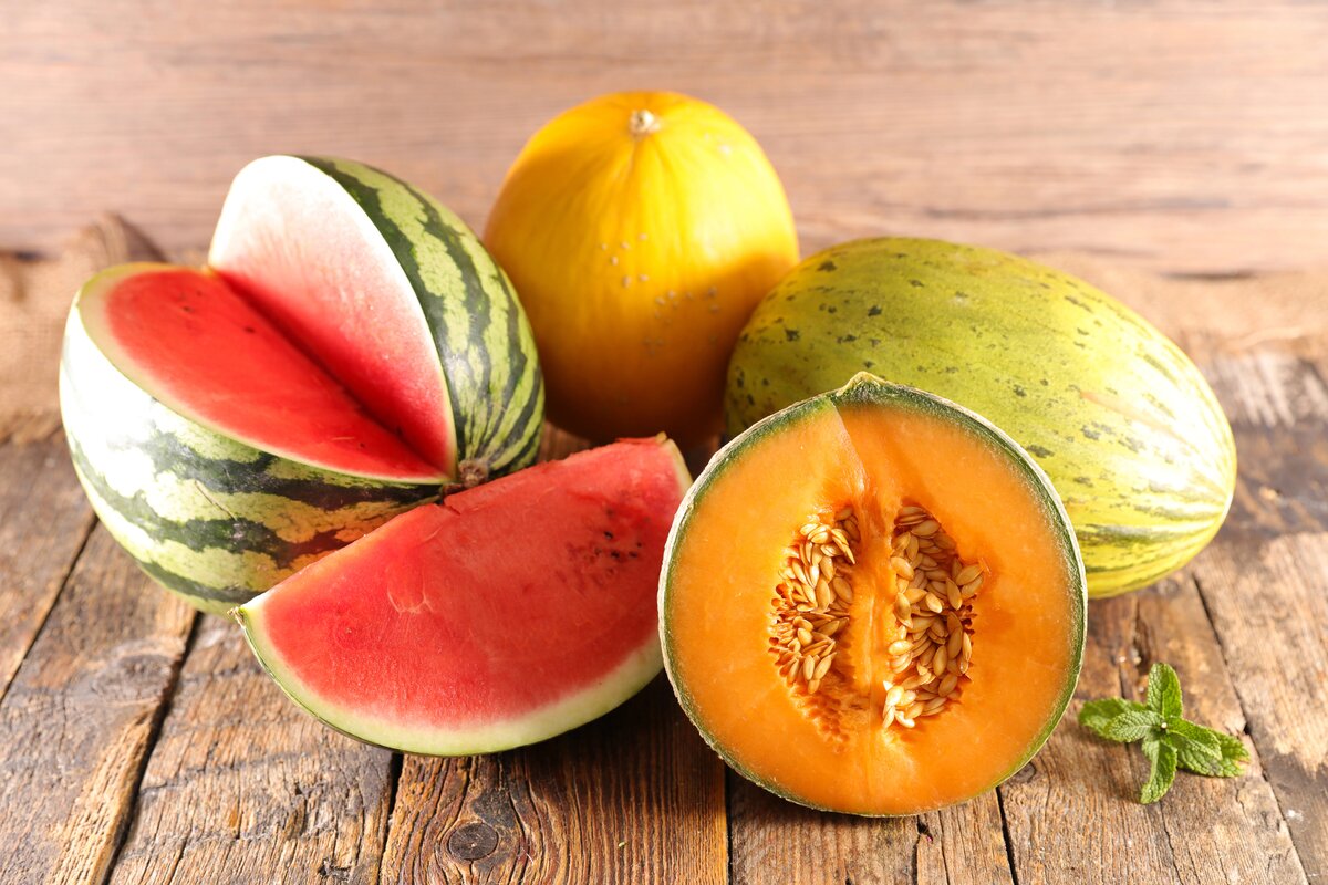 Ingredientes macedonia de melón y sandía