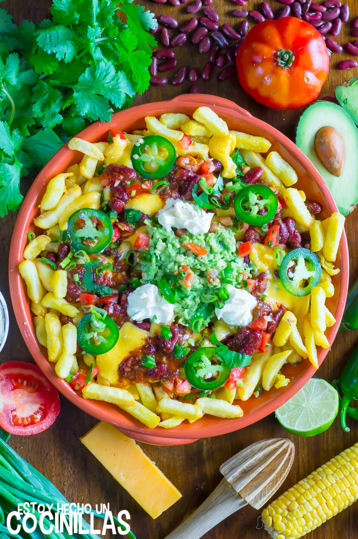 RECETA CHILI CHEESE FIES