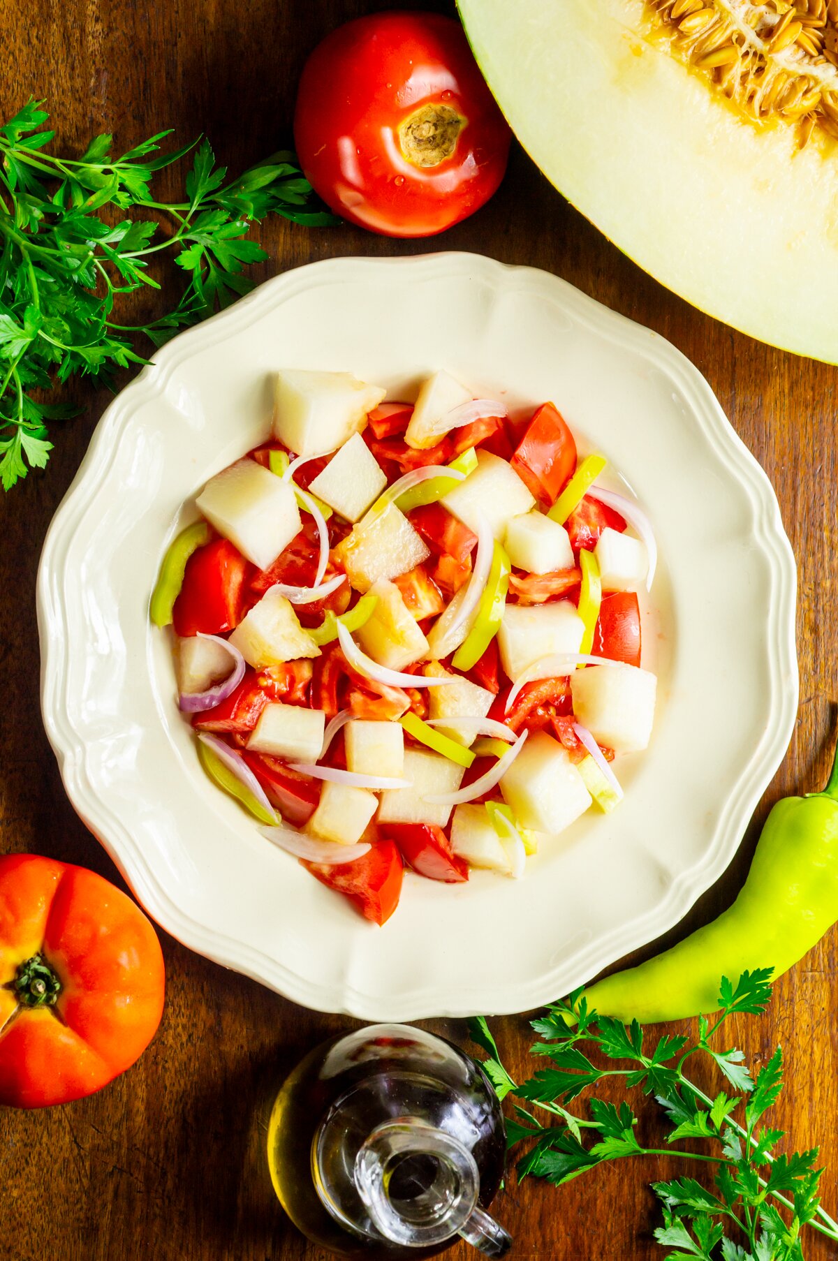 Receta de ensalada de melón y tomate