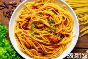 Espaguetis con mejillones