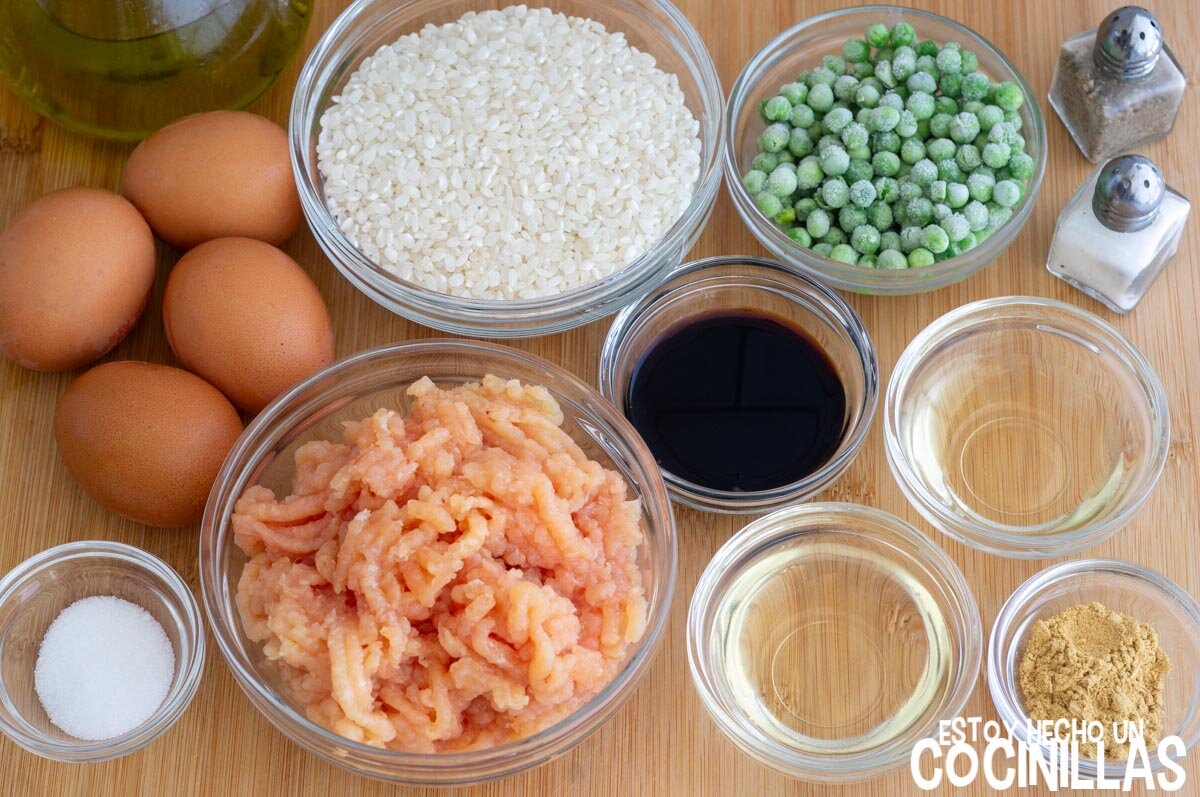 Ingredientes soboro de pollo