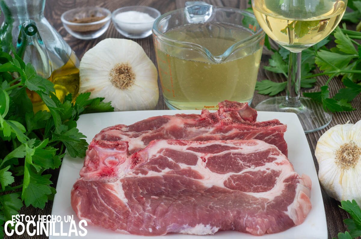 Chuletas de cerdo al ajillo ingredientes