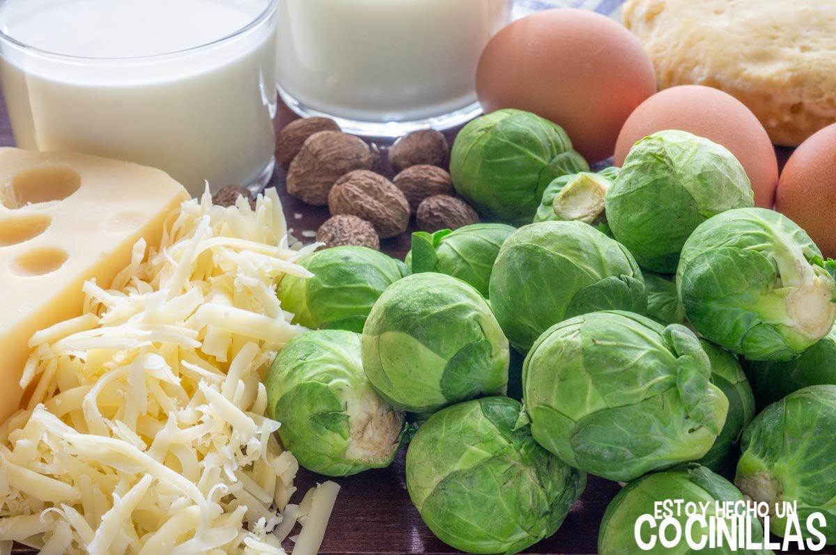 Ingredientes quiche coles de bruselas
