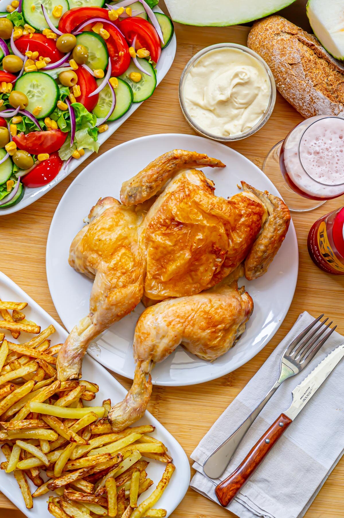 Pollo mariposa al horno
