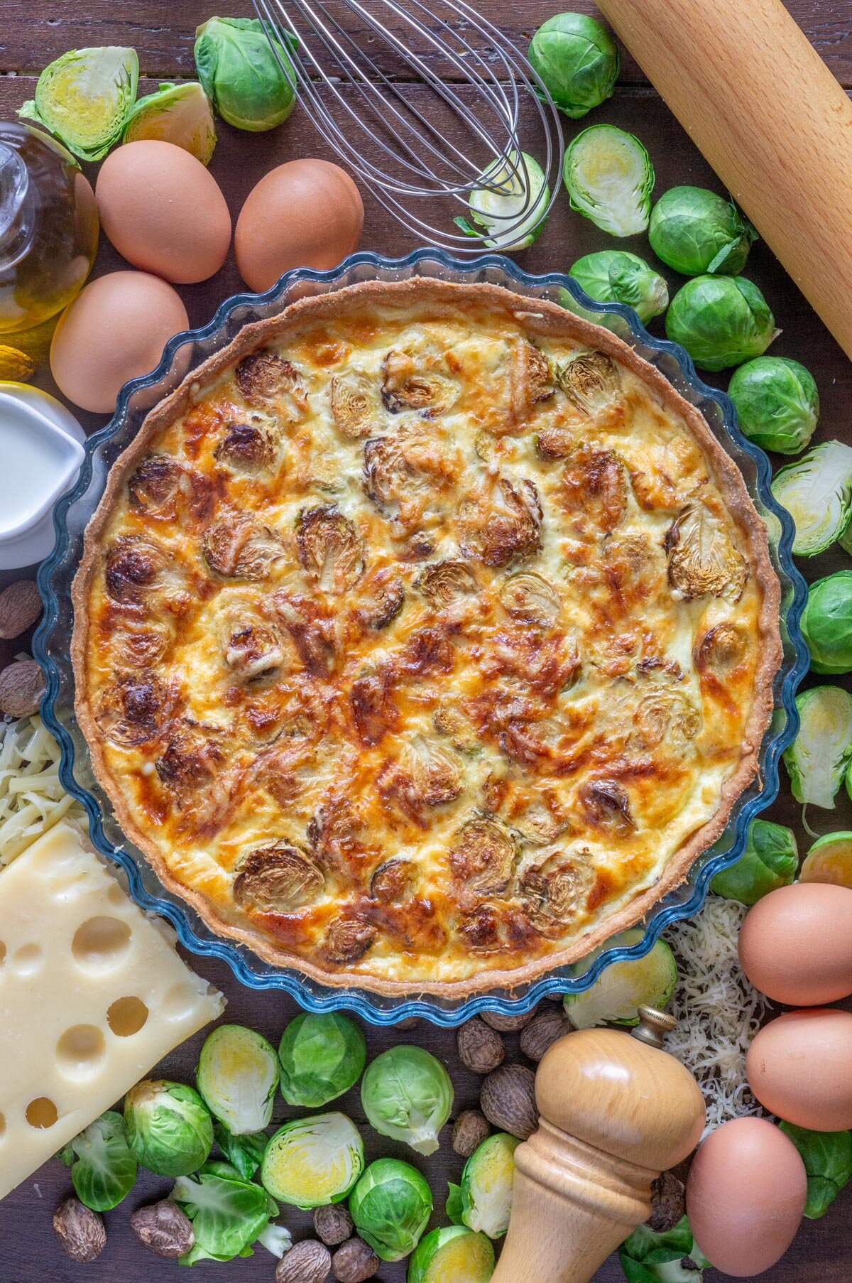 Receta quiche de coles de bruselas